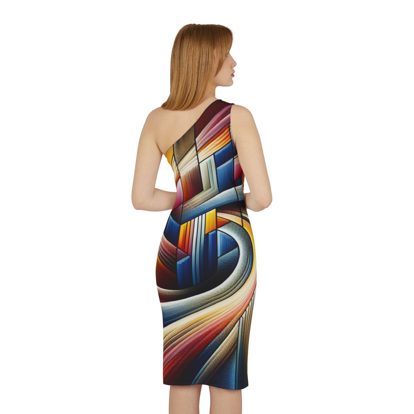 Sexy Printed, Shoulder Dress (AOP)