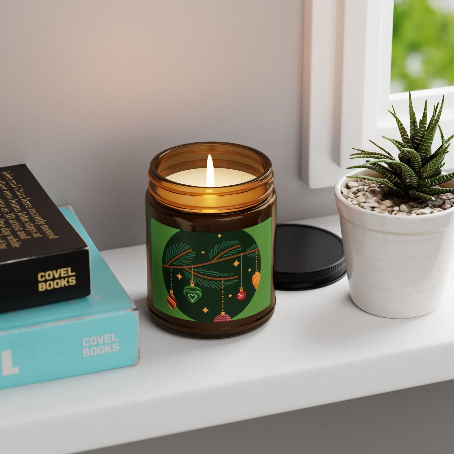 Christmas Warmth, Scented Soy Candle (Multi-Size, Amber Jar)