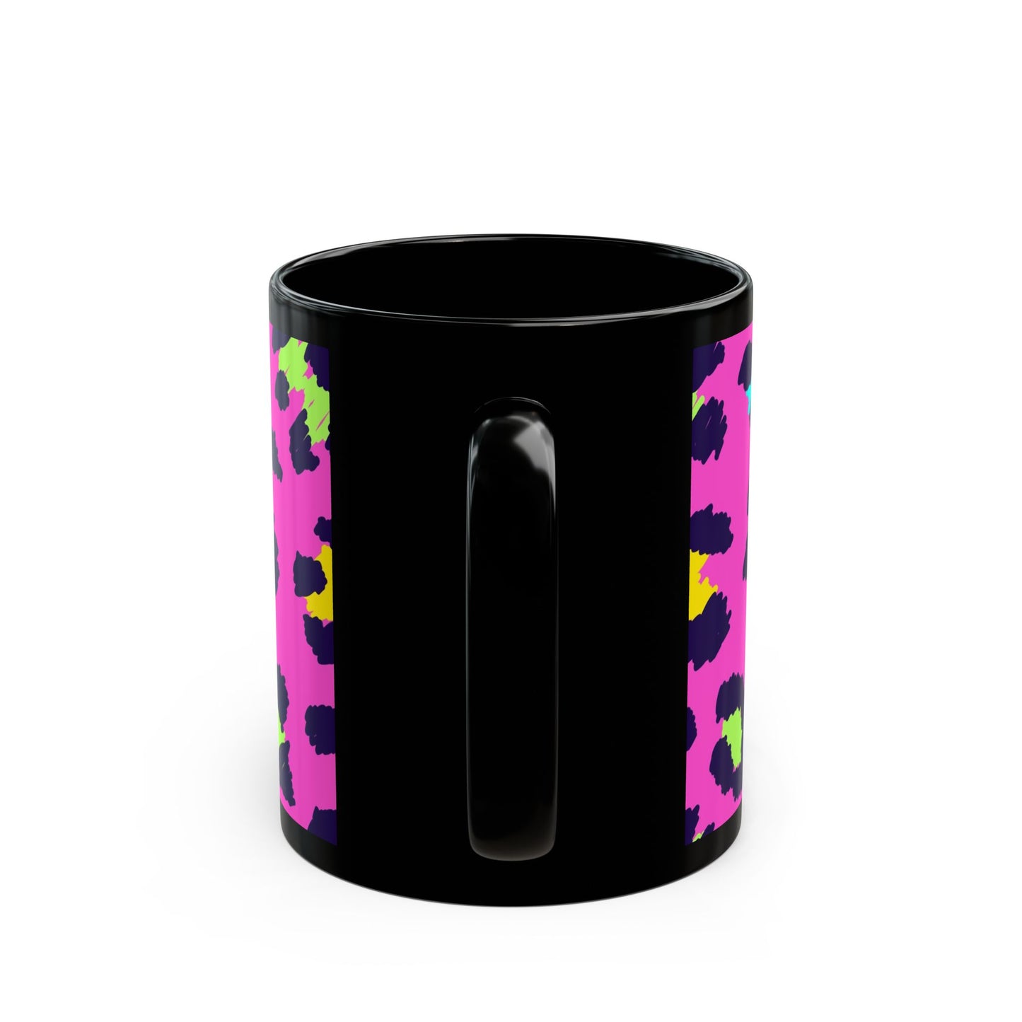 Hot Pink/Spotted, Black Mug (11oz, 15oz)