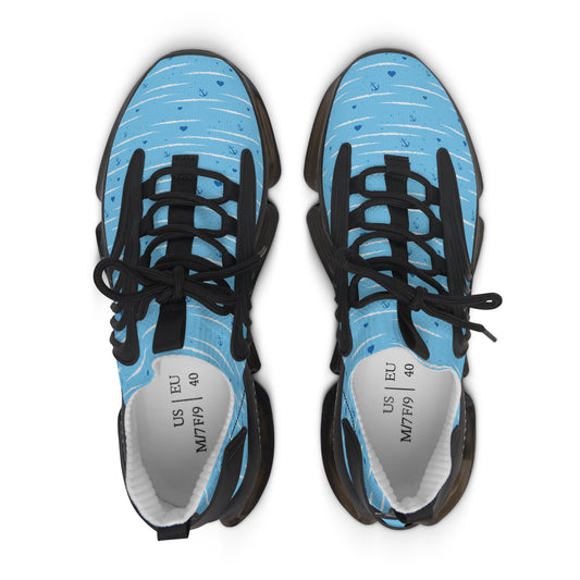 Sea Horse Blue (White or Black trim), Women's Mesh Sneakers