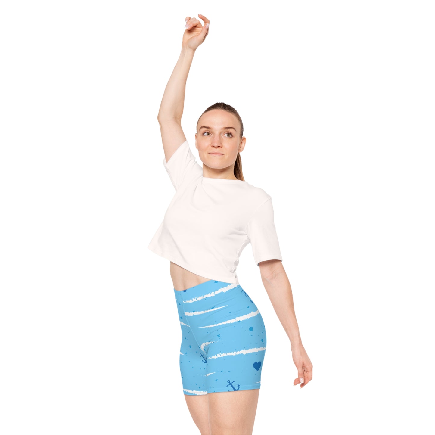 Sea Print, Women's Biker Shorts (AOP)