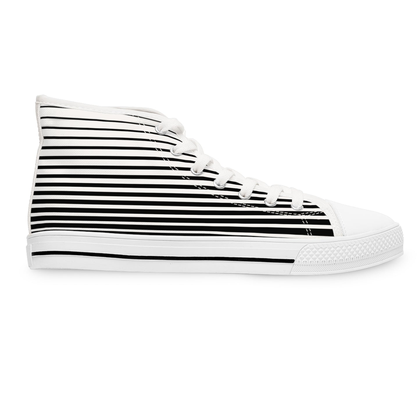 Black/White print Design, Women's High Top Sneakers