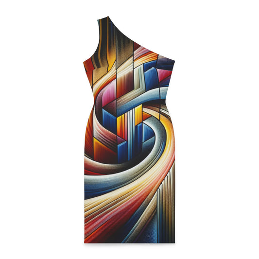 Sexy Printed, Shoulder Dress (AOP)