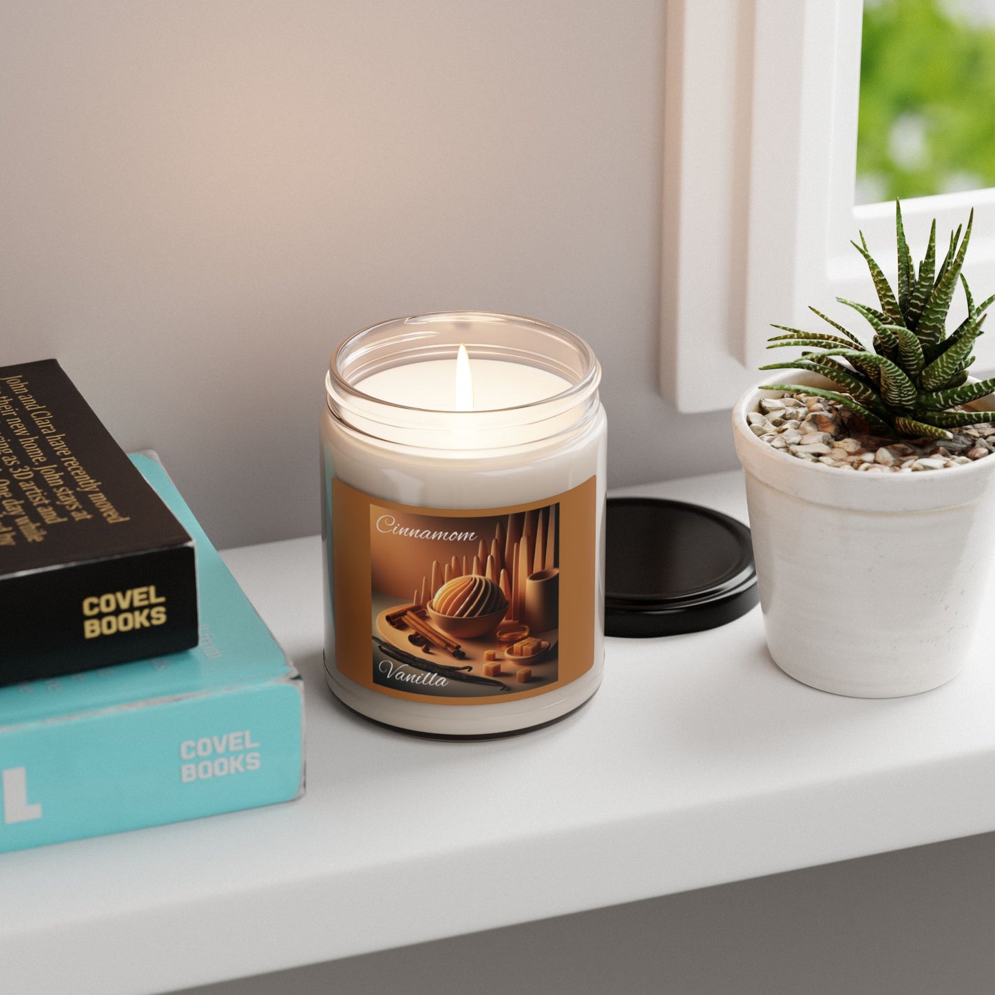 Cinnamon & Vanilla Scented Soy Candle, 9oz