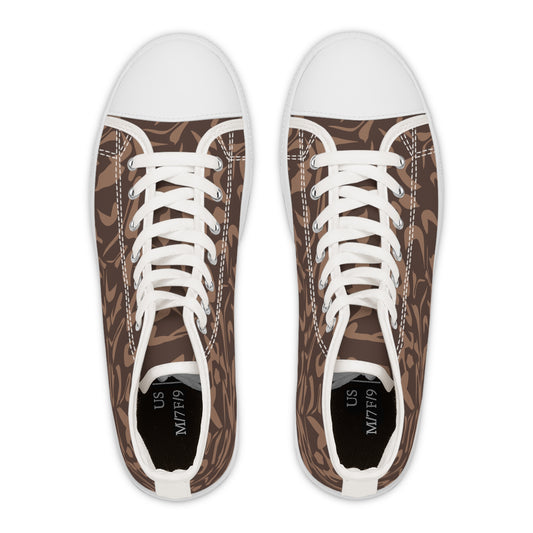 Brown Design, Women's High Top Sneakers