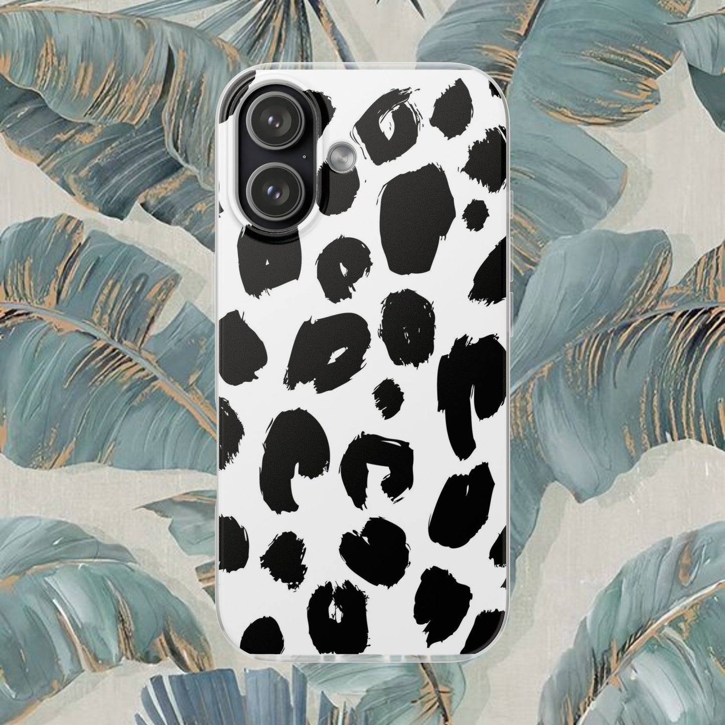 Leopard Print Flexi Case — Black & White Animal Phone Cover