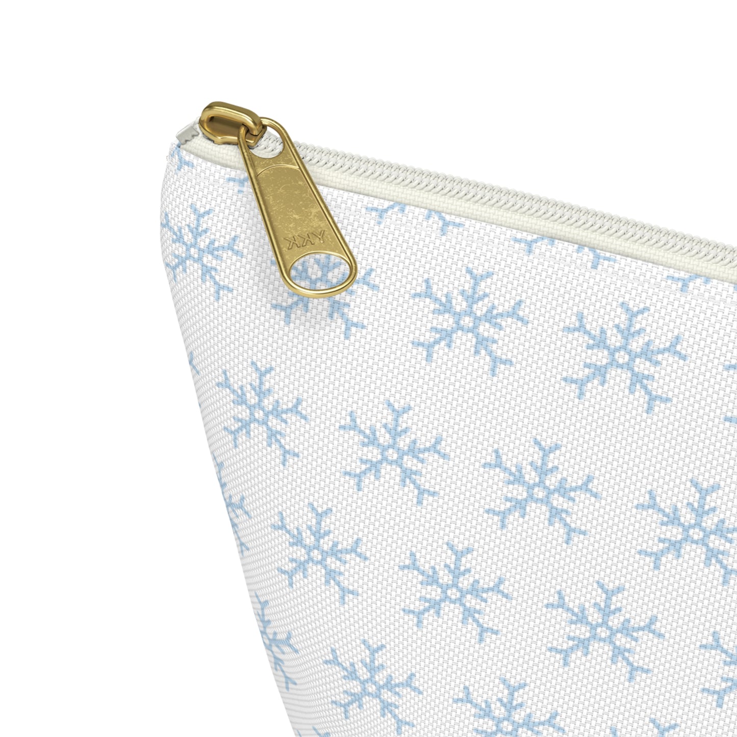 Make-up Accessory Pouch w T-bottom, Snowflakes Pattern. S/L