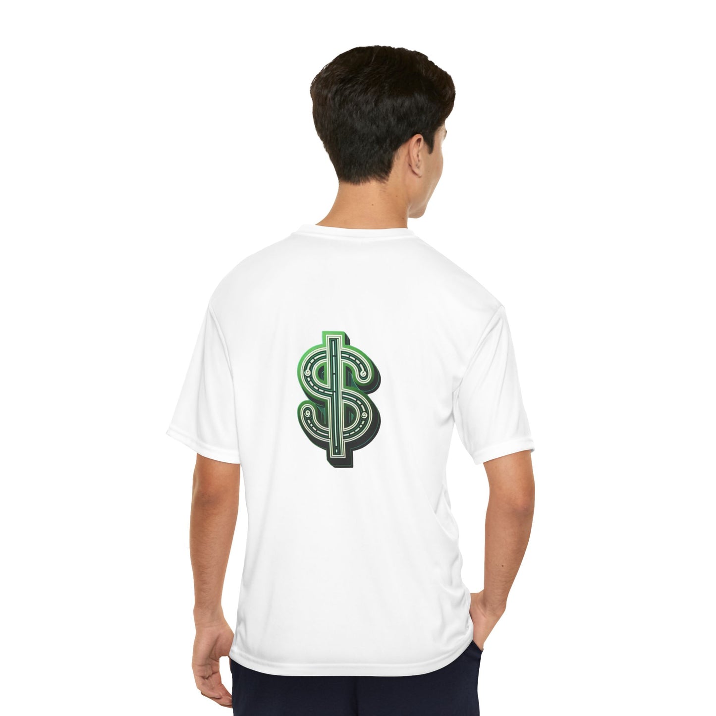 Dollar Sign Graphic T-Shirt — Green Money Symbol Performance Tee