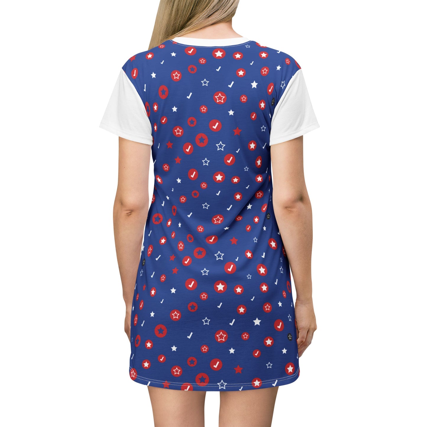 Blue Speckled T-Shirt Dress (AOP)