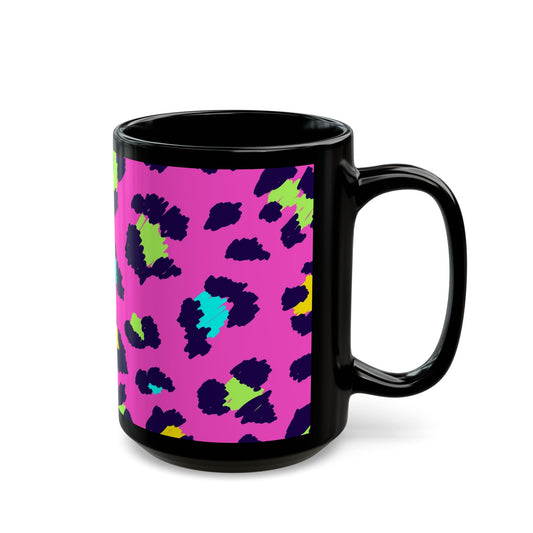 Hot Pink/Spotted, Black Mug (11oz, 15oz)