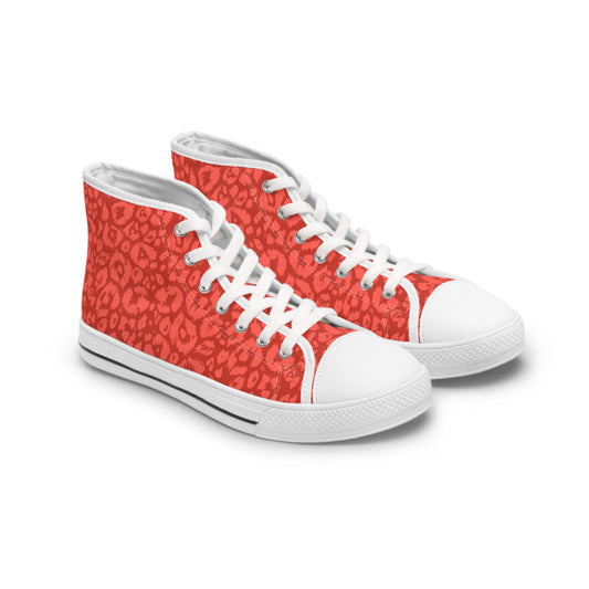 Colored Leopard print Design, Women's High Top Sneakers