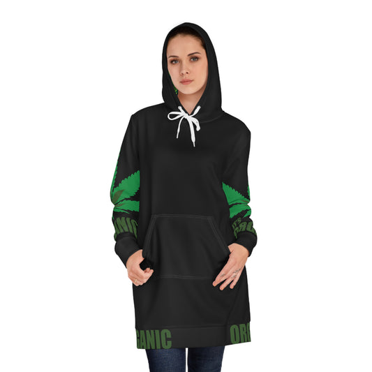 Organic Leaf with headlining, Women's Hoodie Dress (AOP)