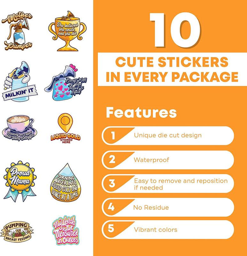 3-Pack Breast Milk Pitcher for Fridge with 10Pcs Breastfeeding Stickers (Now in 2 Variations)