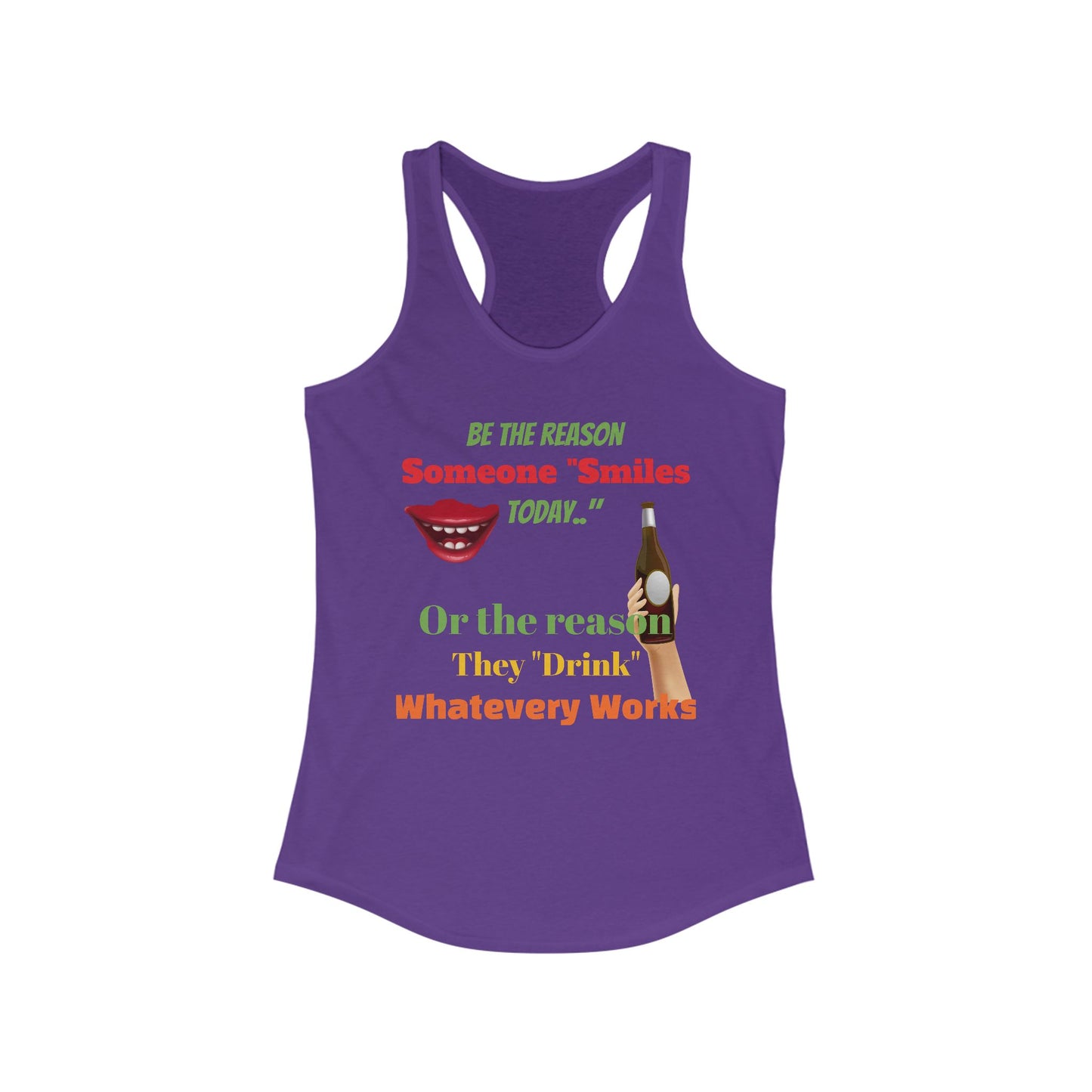 Smile/Drink, Women's Ideal Racerback Tank