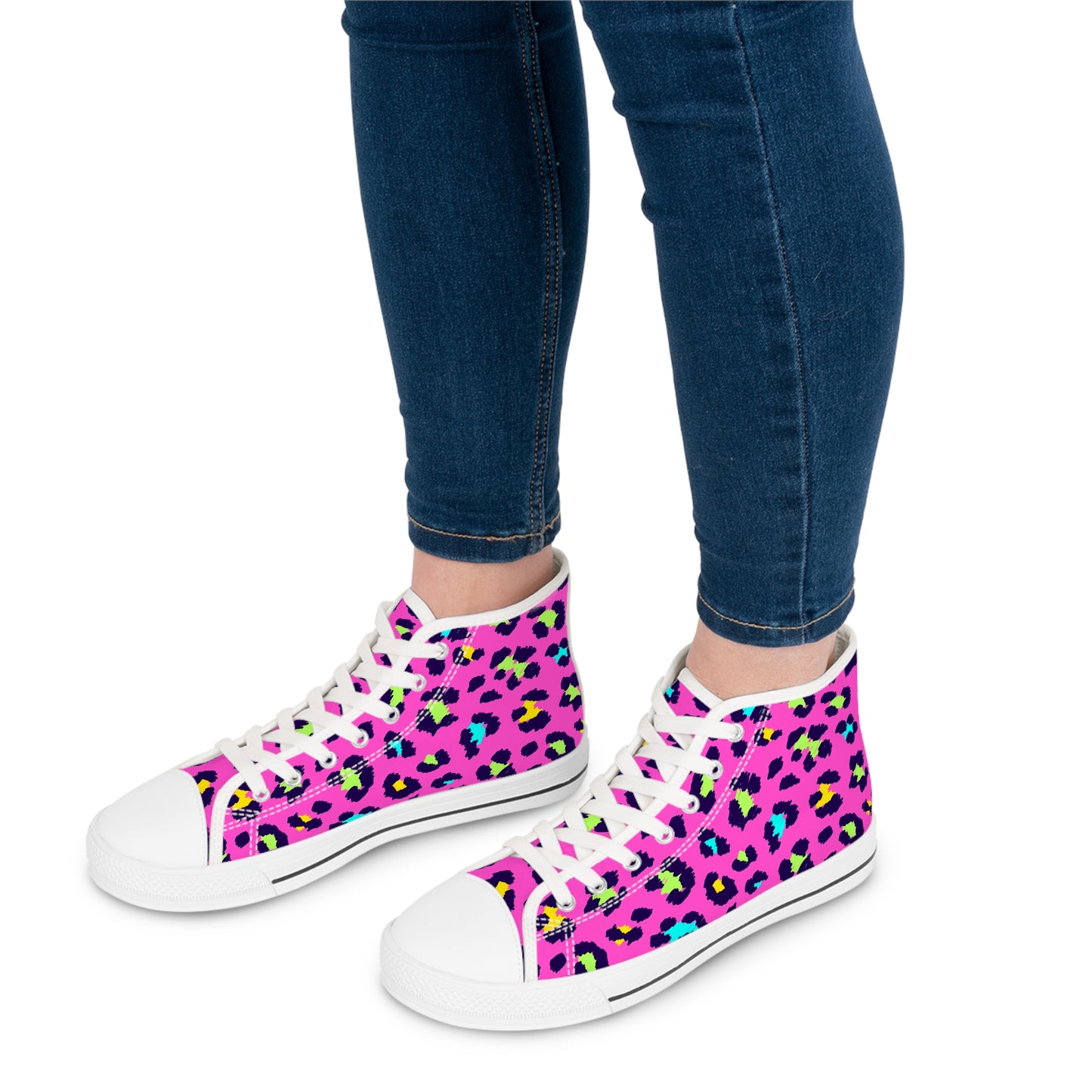 Hot pink/Speckles, Women's High Top Sneakers