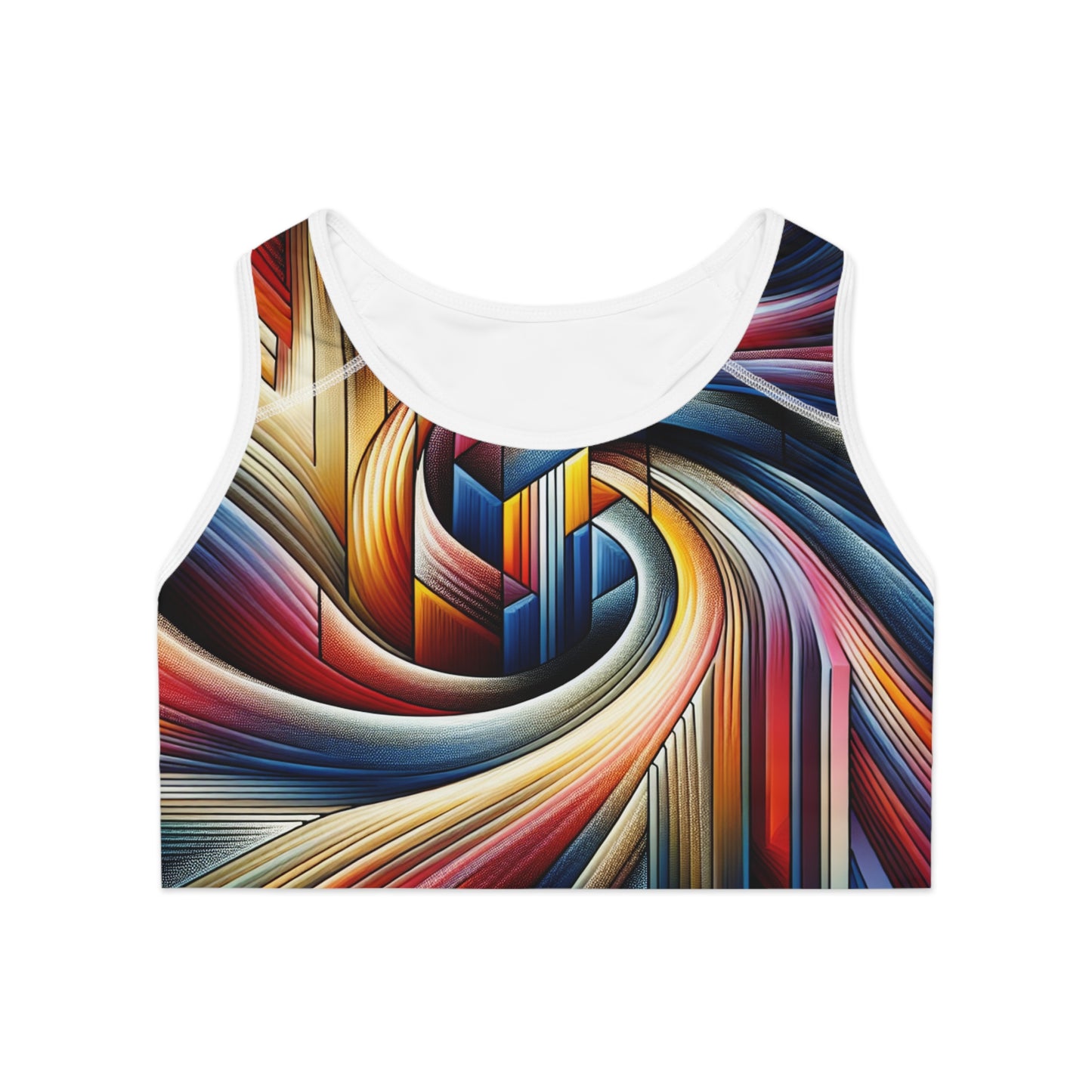 Sexy Colorful/ White Base, Sports Bra (AOP)