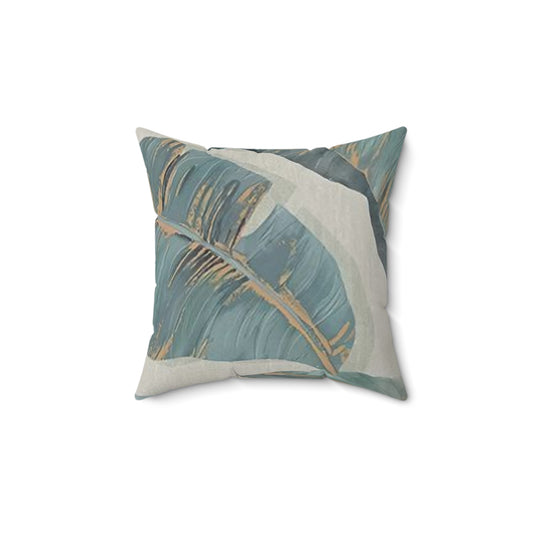Spun Blue Palm, Polyester Square Pillow, 14" x 14", 16" x 16", 18" x 18", 20" x 20"