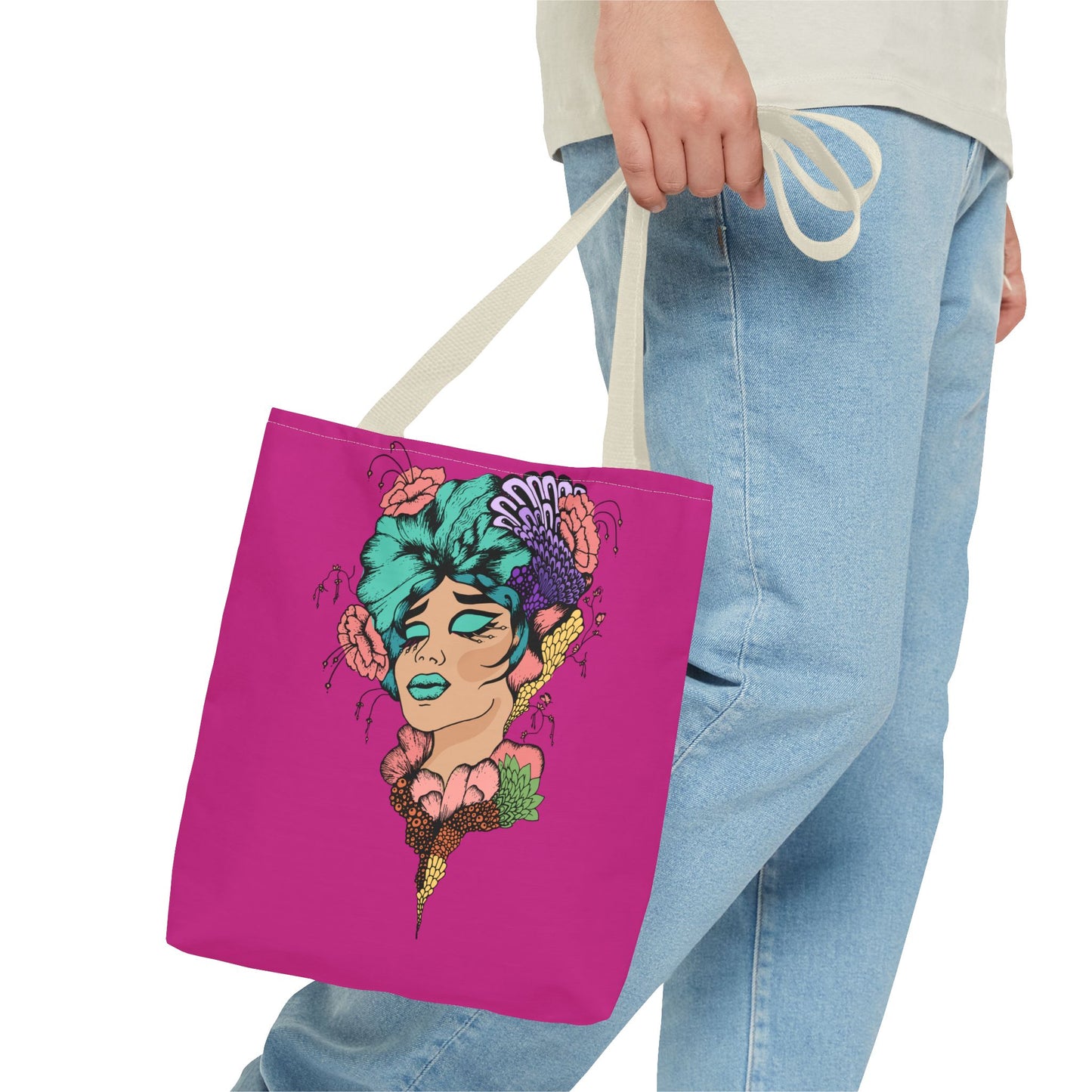 Fruitful Face, (Hot Pink)Tote Bag (AOP)