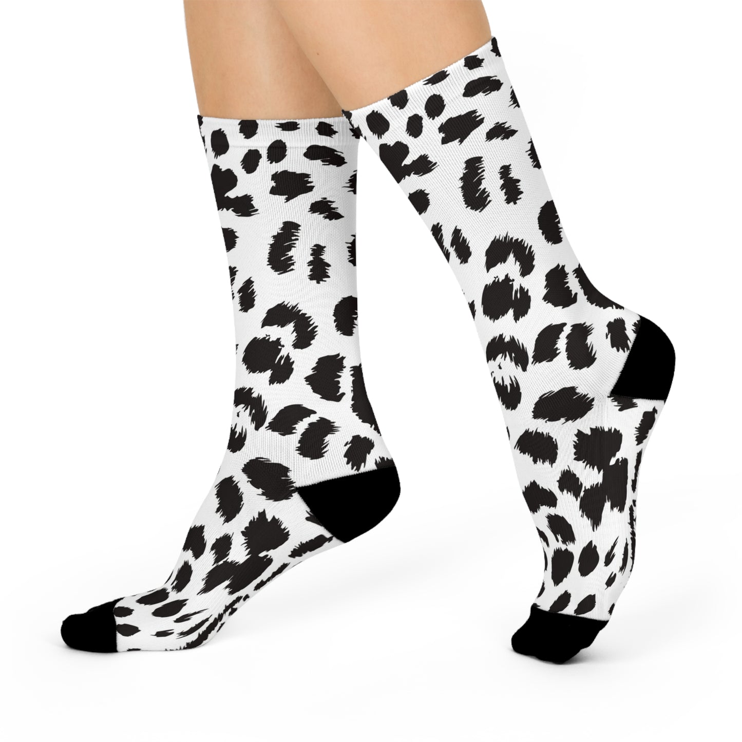 Spotted, Cushioned Crew Socks