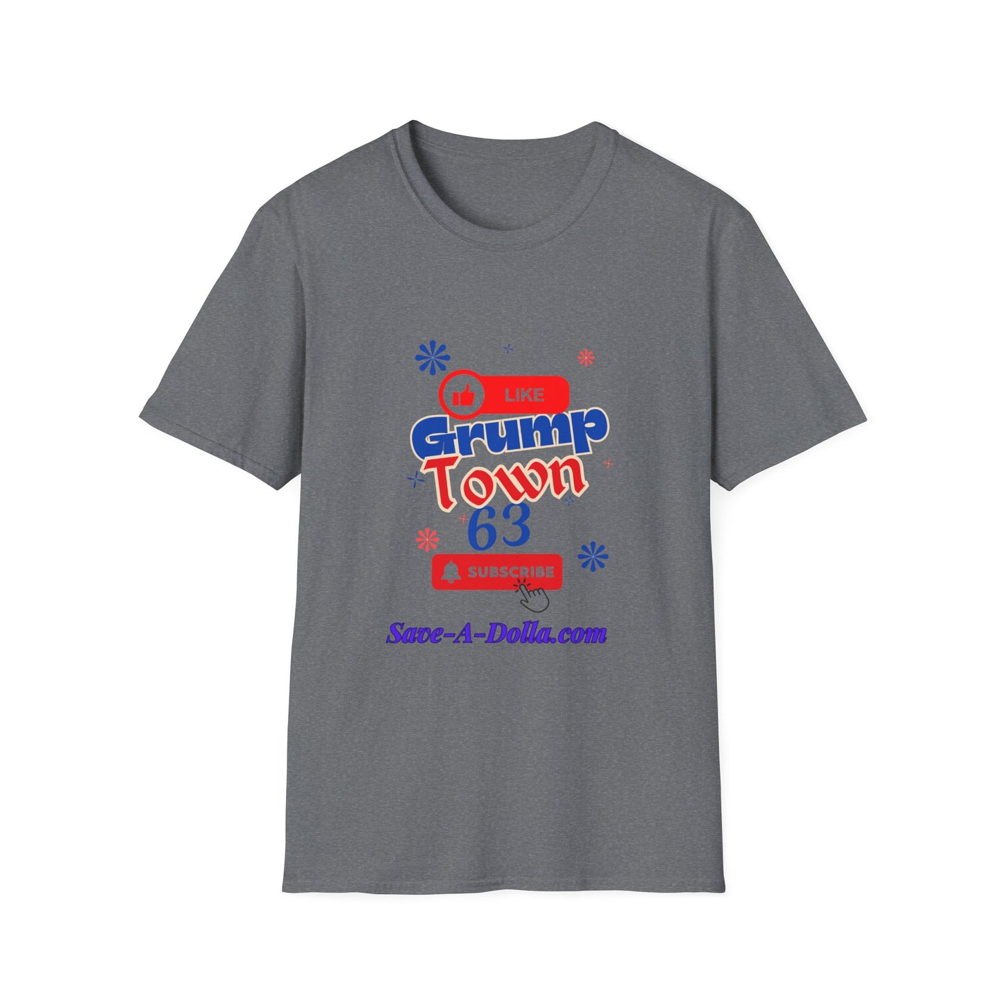 Funny Grump Town Unisex Softstyle T-Shirt - Perfect for Grumpy Friends & Gift Ideas