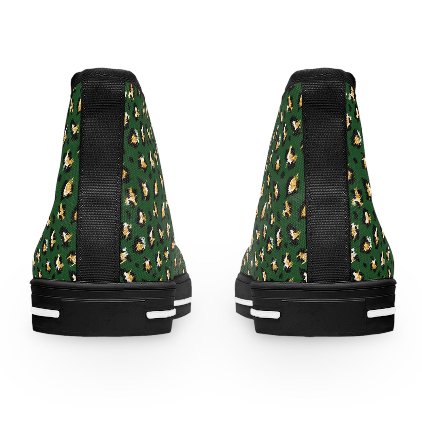Green Colored Leopard print Design, Women's High Top Sneakers