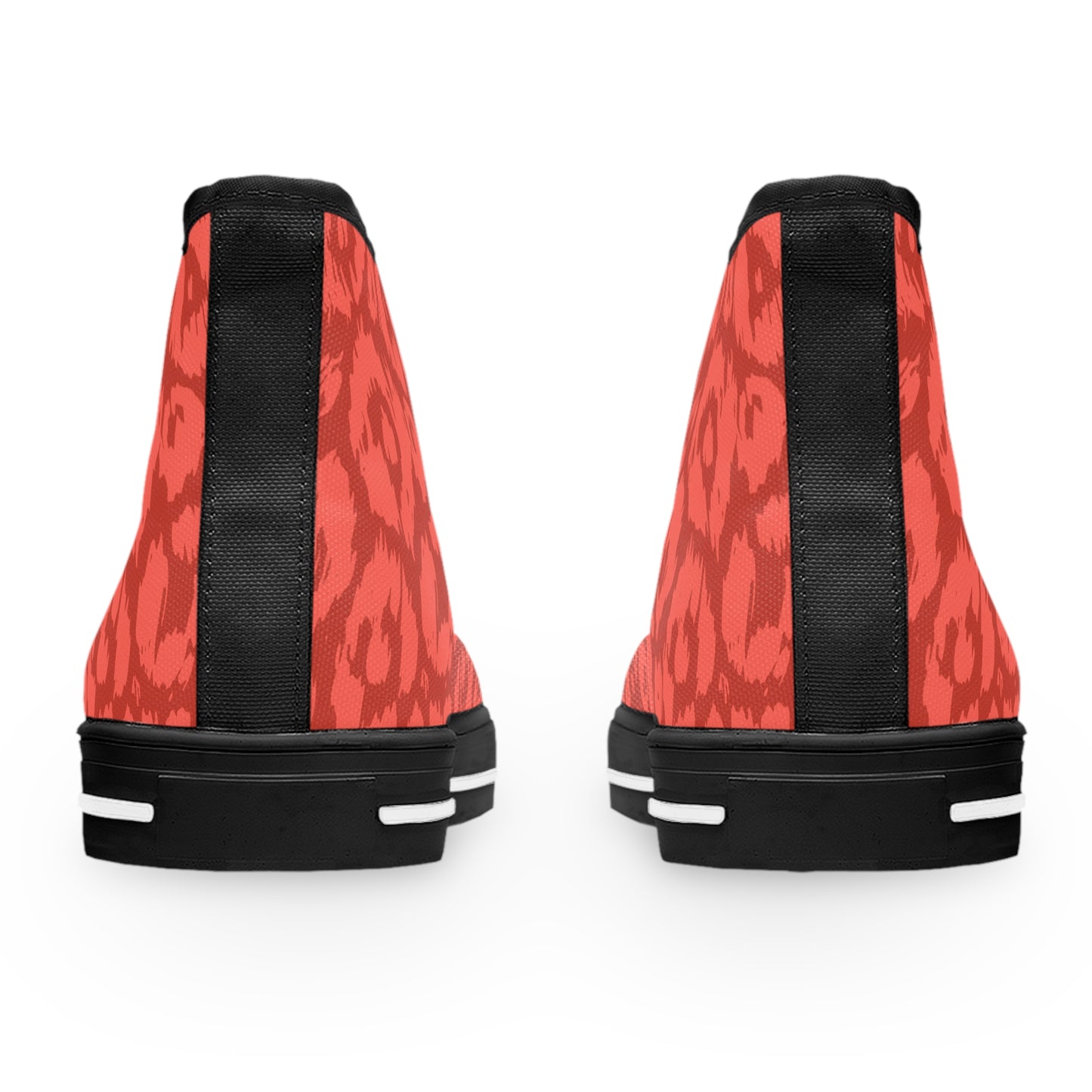 Red Colored Leopard print Design, Women's High Top Sneakers