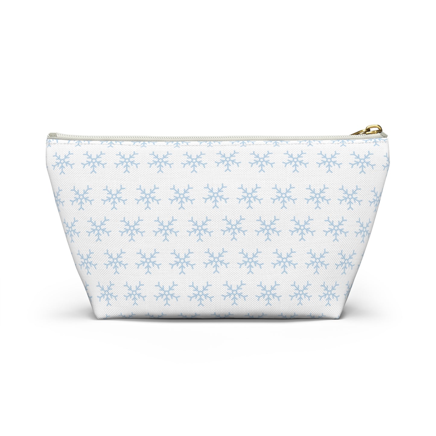 Make-up Accessory Pouch w T-bottom, Snowflakes Pattern. S/L