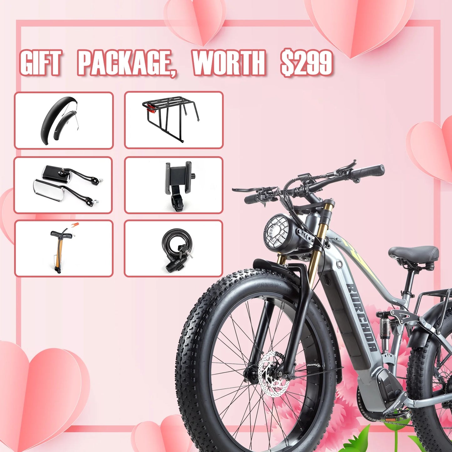 Electric Bike for Adults 1000W, 48V 20AH LG Cells Battery Adult Electric Bicycles, 26" Fat Tire Full Suspension Ebike, 30MPH Snow Mountain E Bike, off Road E-Bike 8 Spee