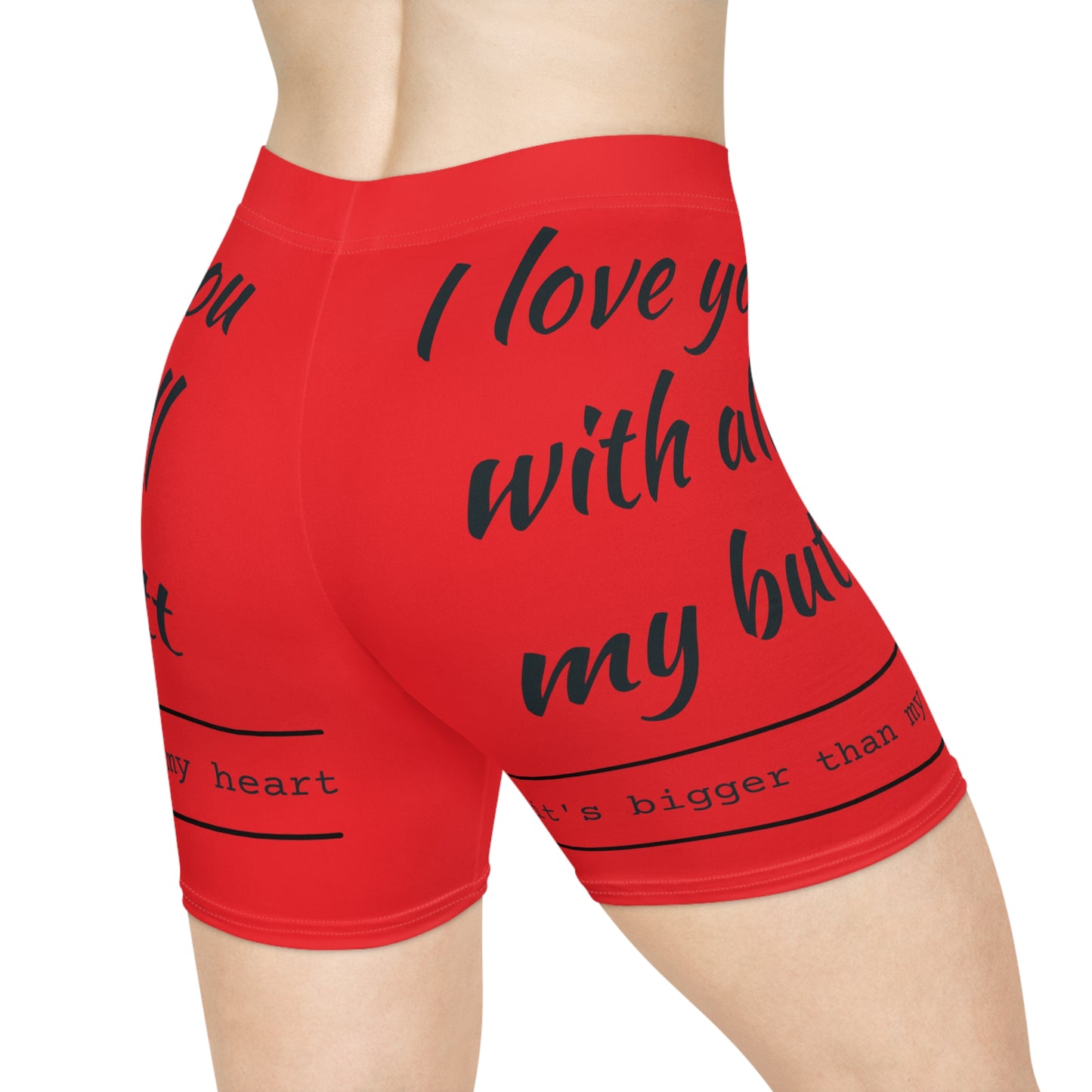 Copy of Funny Love/White Base, Women's Biker Shorts (AOP)