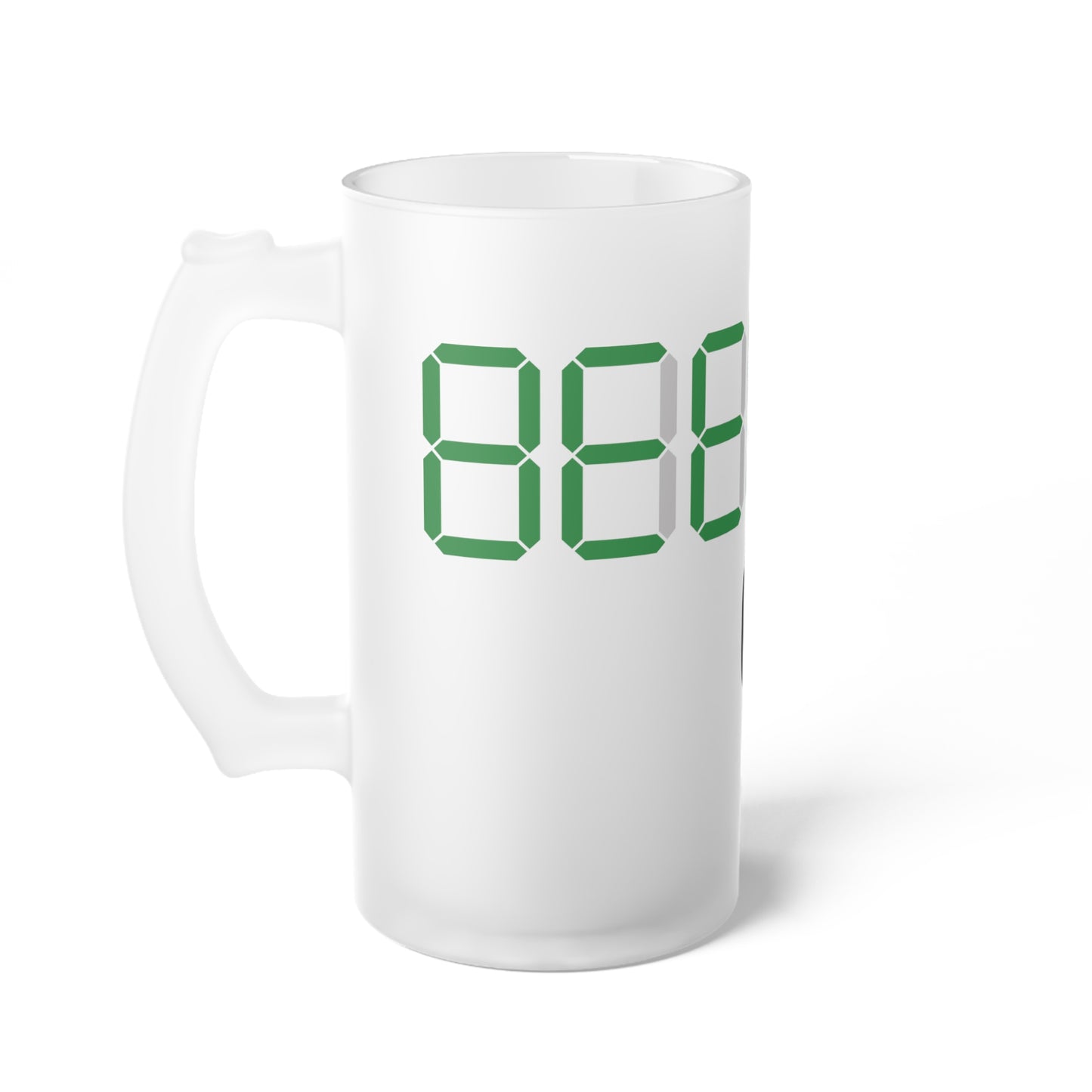 BEER CLOCK Frosted Glass Beer Mug