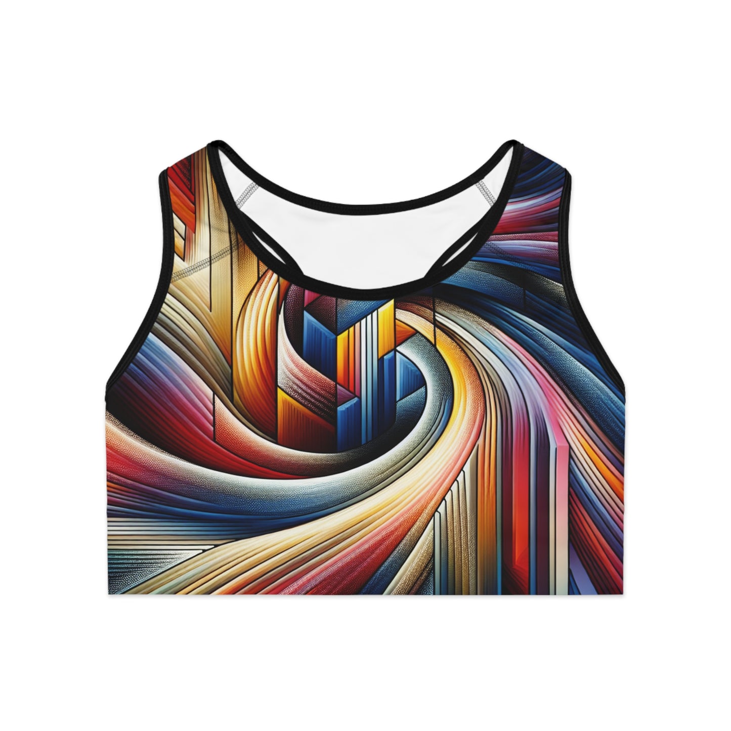 Sexy Colorful/ White Base, Sports Bra (AOP)
