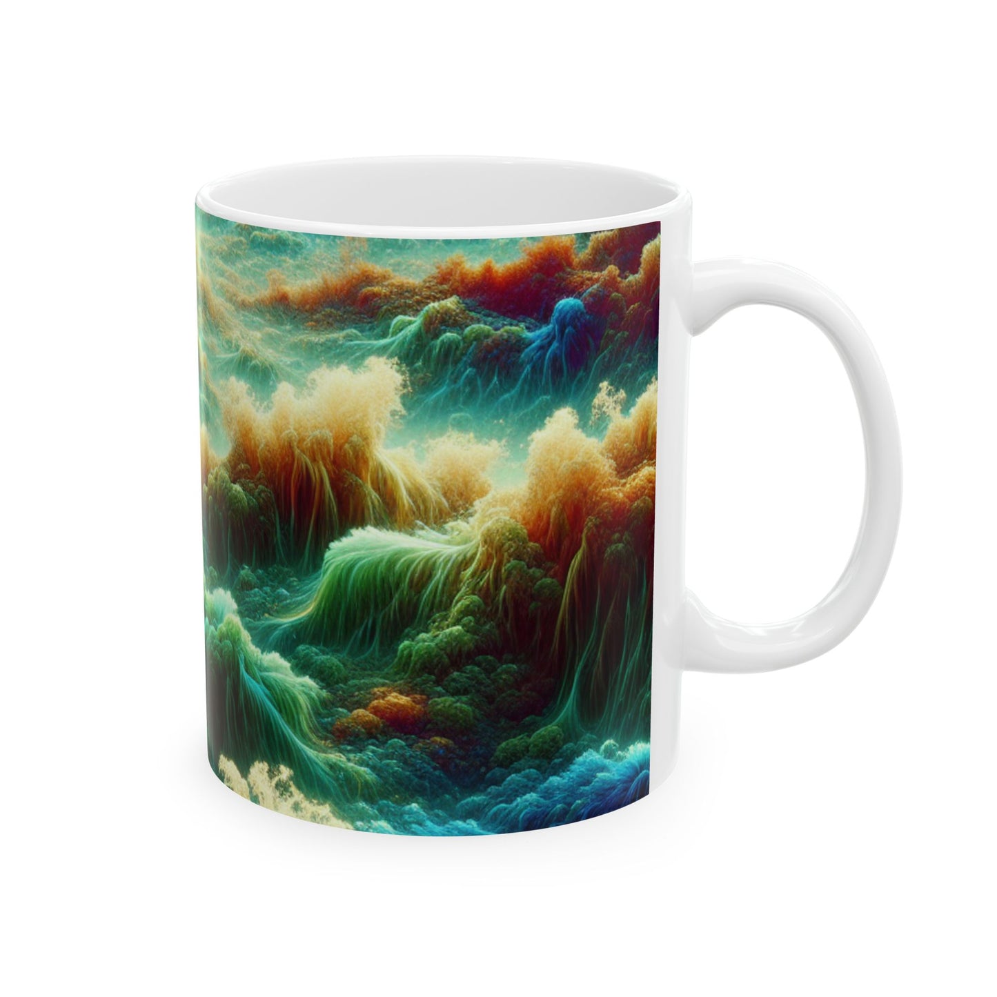 Colorful Waves, Ceramic Mugs, (11oz, 15oz) Coffee 1st