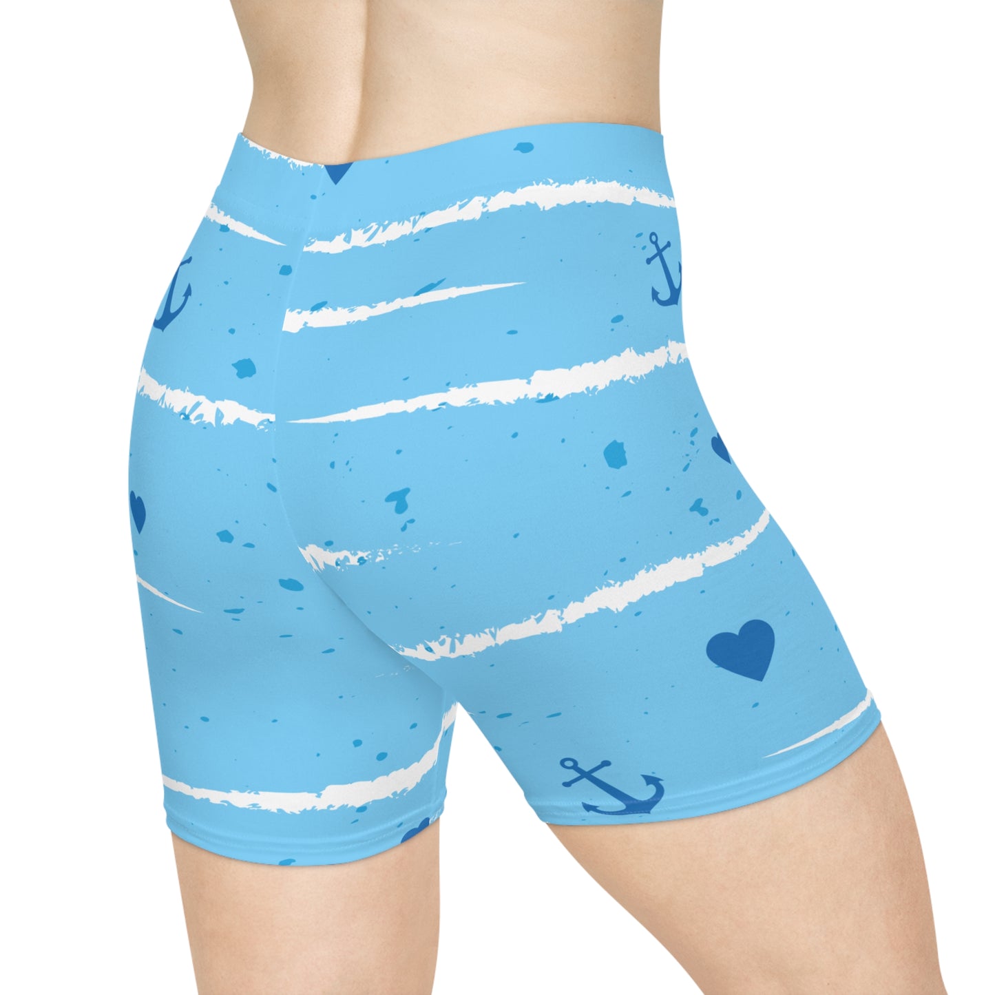 Sea Print, Women's Biker Shorts (AOP)