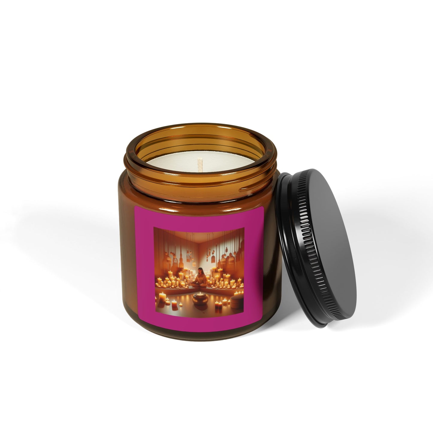 White Sage/Lavender, Scented Soy Candle (Multi-Size, Amber Jar)