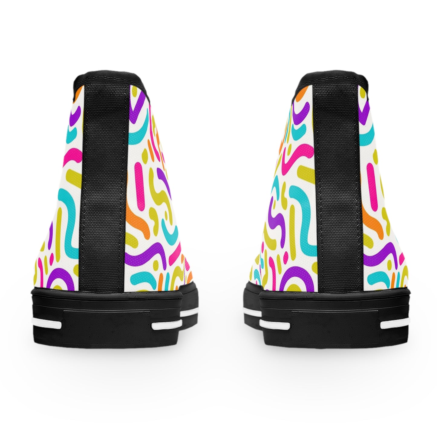 Colorful Noddle's Design, Women's High Top Sneakers