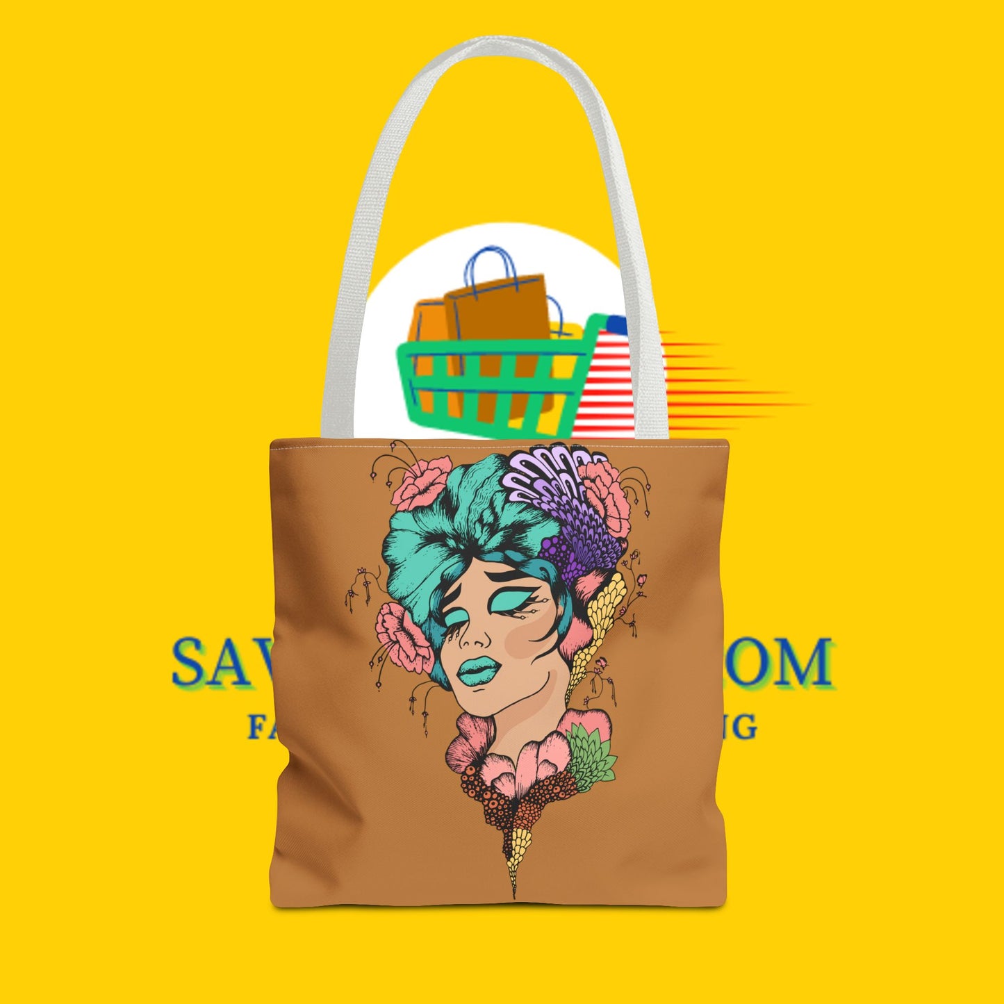 Blue Hair, Tote Bag (AOP)