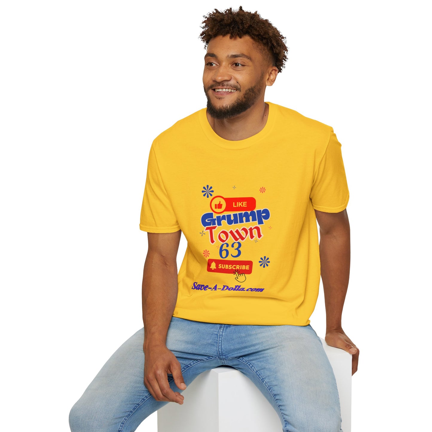 Funny Grump Town Unisex Softstyle T-Shirt - Perfect for Grumpy Friends & Gift Ideas