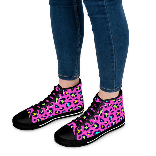 Hot pink/Speckles, Women's High Top Sneakers