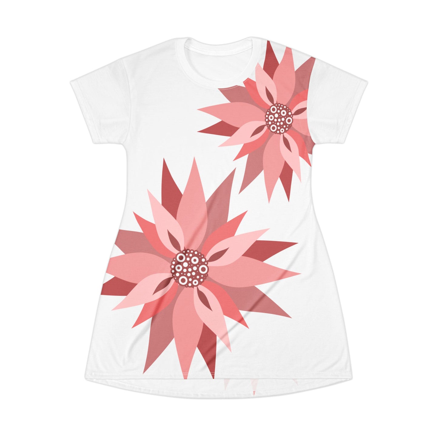 Flower standing out,T-Shirt Dress (AOP)
