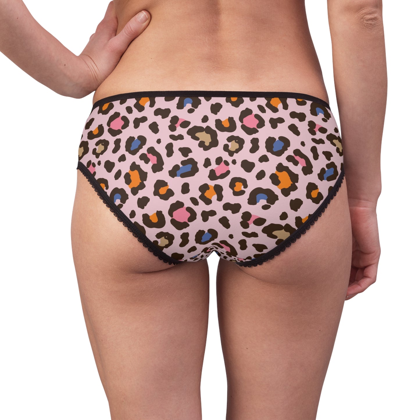 Pink Leopard Print Women's Briefs — Cute Animal Print Bikini Panties