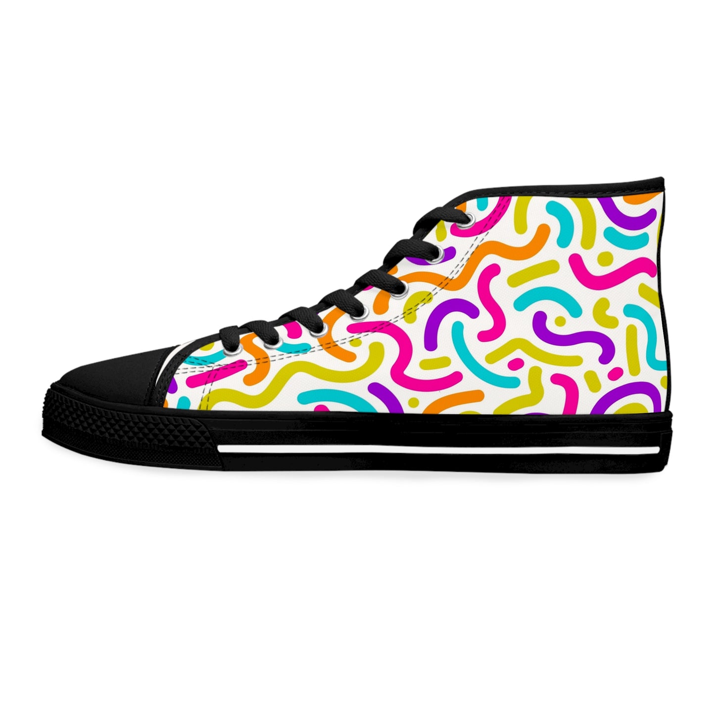 Colorful Noddle's Design, Women's High Top Sneakers