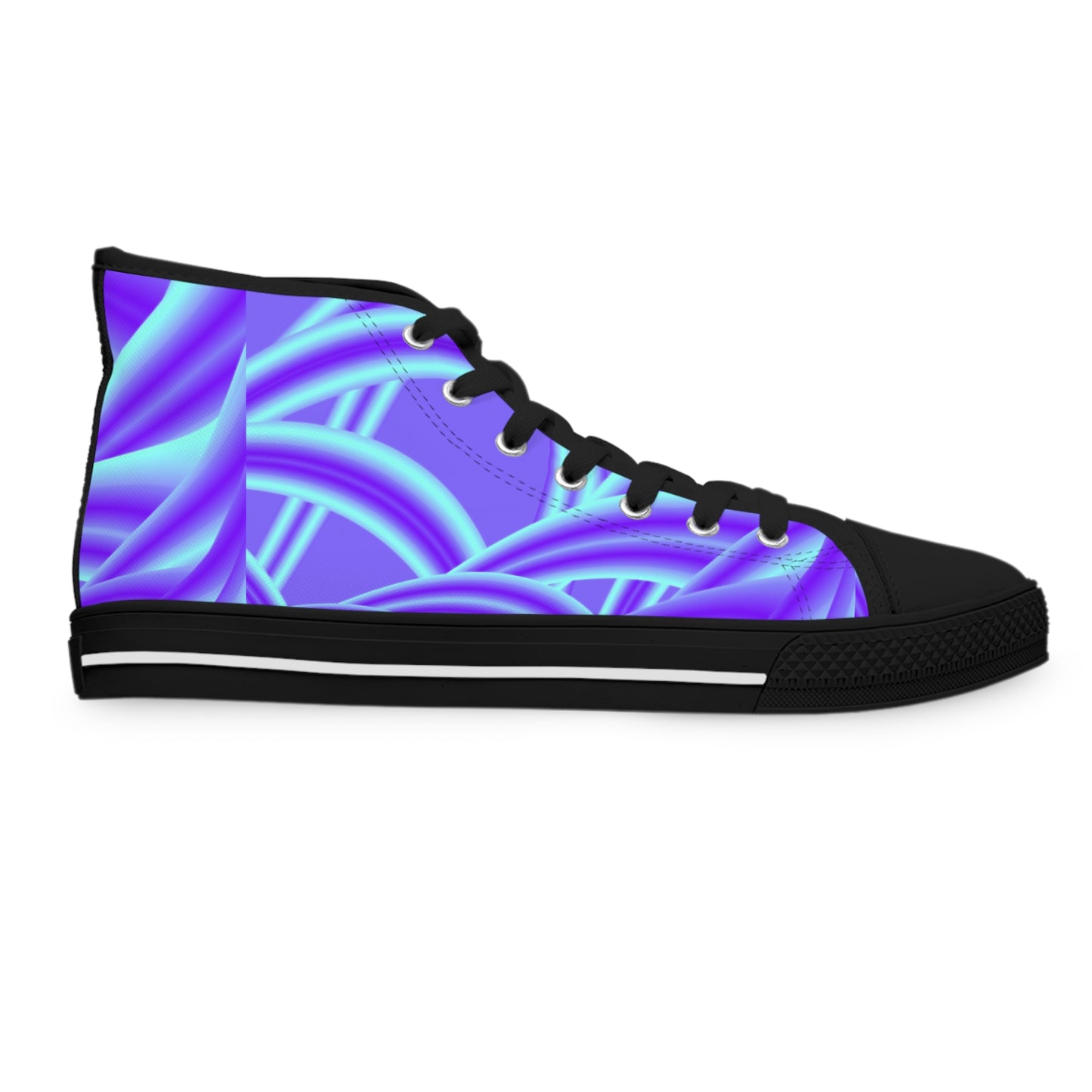 Tube lighting (Blue) print Design, Women's High Top Sneakers
