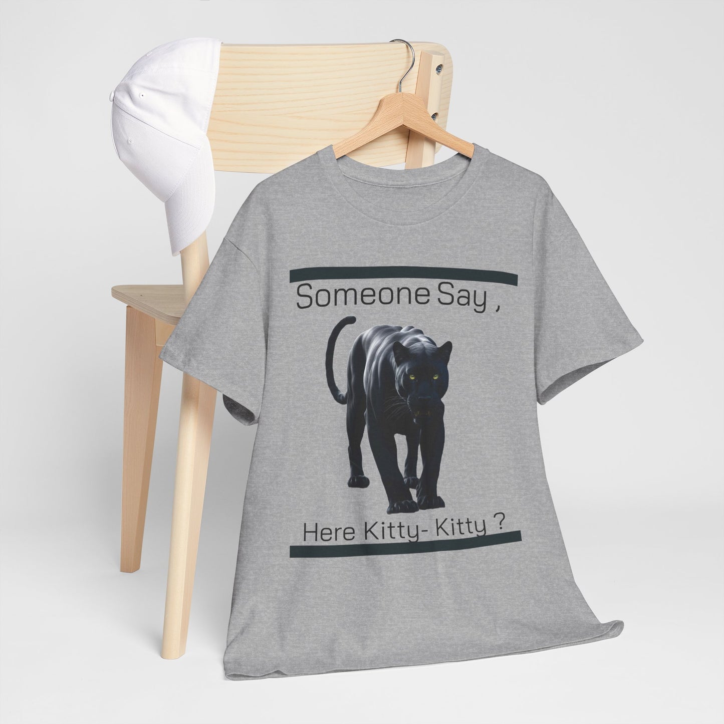 Here Kitty?, Unisex Heavy Cotton Tee Express Delivery available