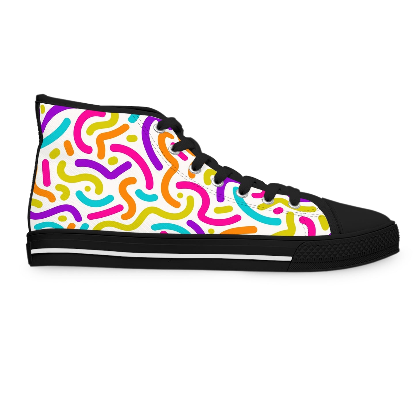 Colorful Noddle's Design, Women's High Top Sneakers