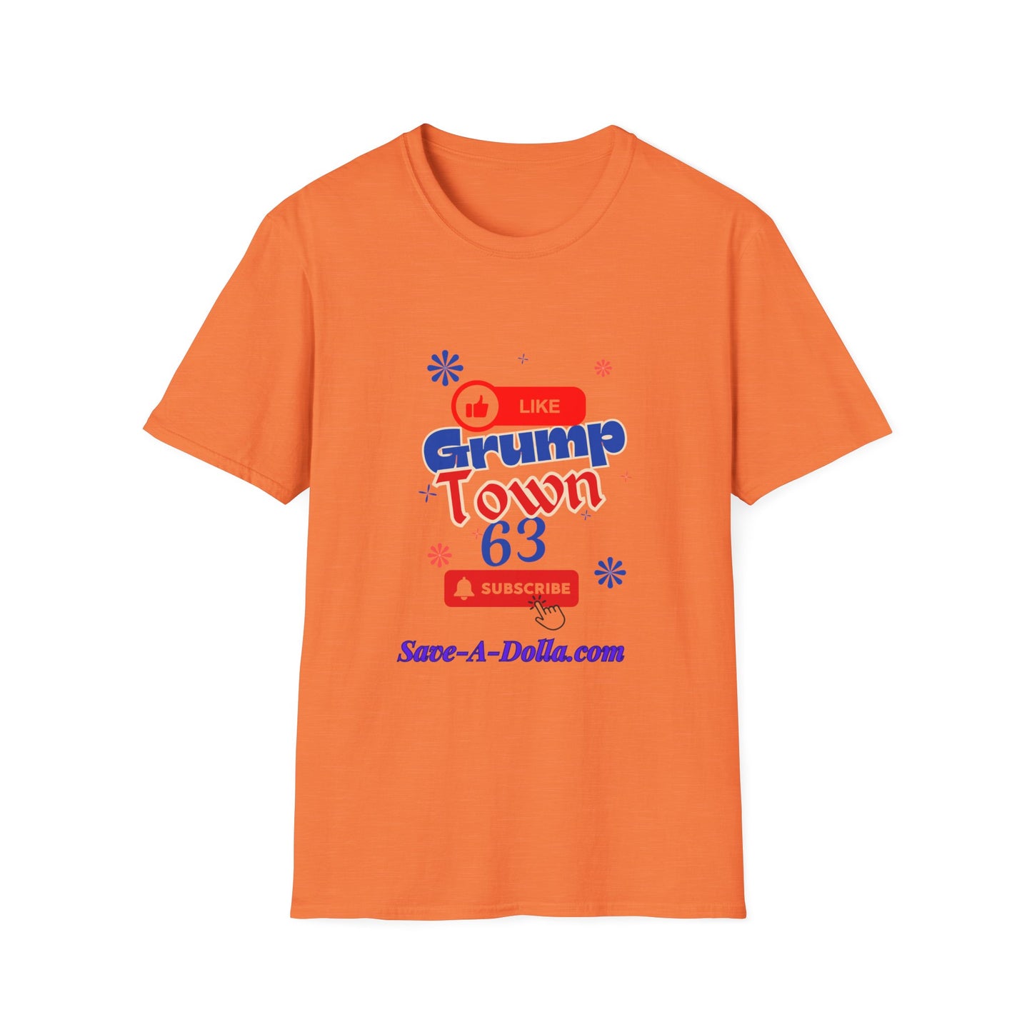 Funny Grump Town Unisex Softstyle T-Shirt - Perfect for Grumpy Friends & Gift Ideas