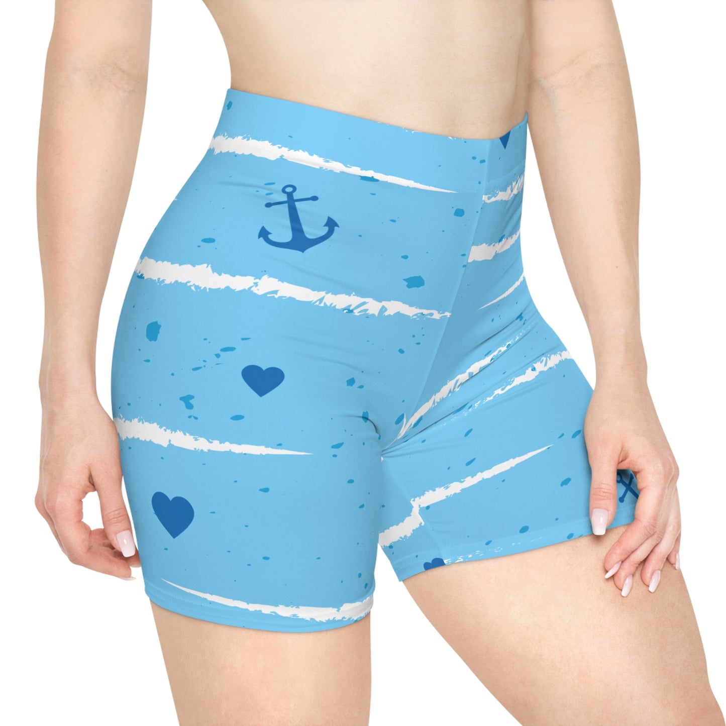 Sea Print, Women's Biker Shorts (AOP)