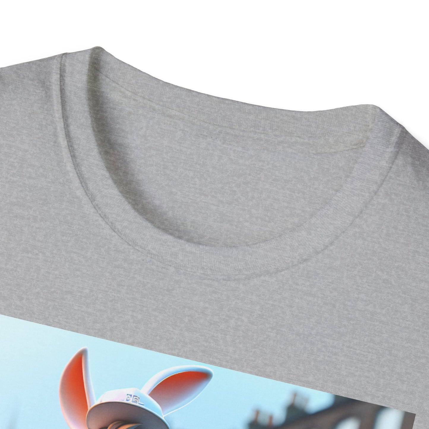 Cute Cartoon Rabbit Unisex Softstyle T-Shirt for Casual Wear