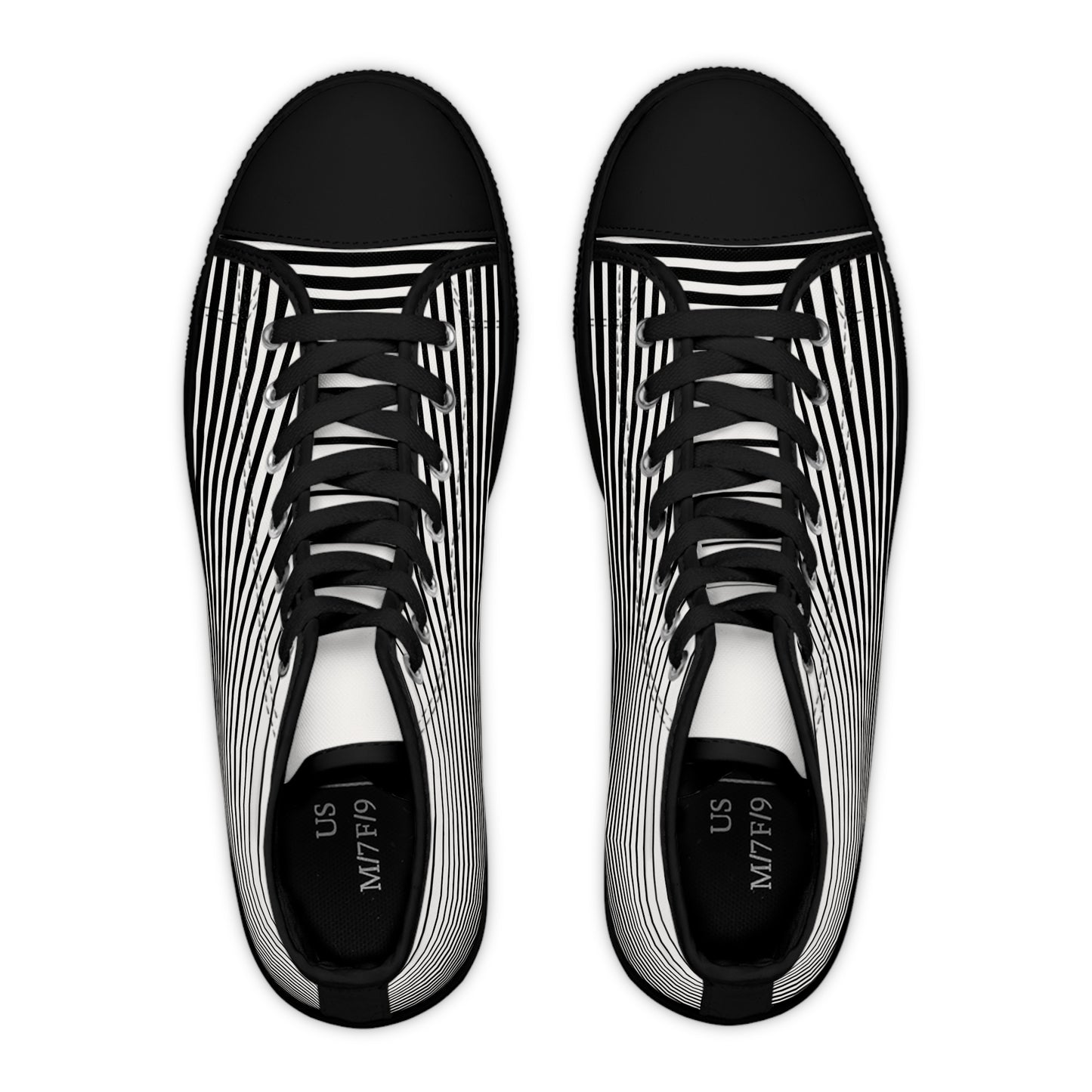 Black/White print Design, Women's High Top Sneakers