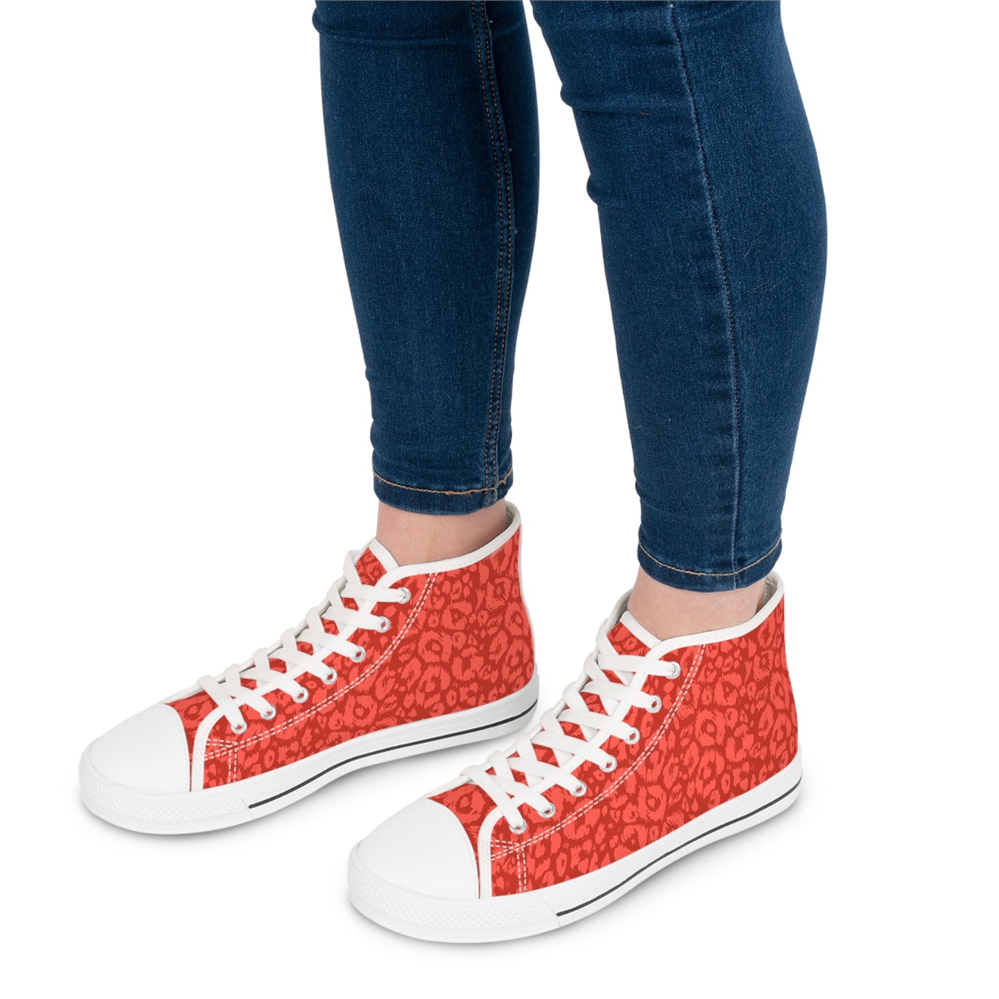 Colored Leopard print Design, Women's High Top Sneakers