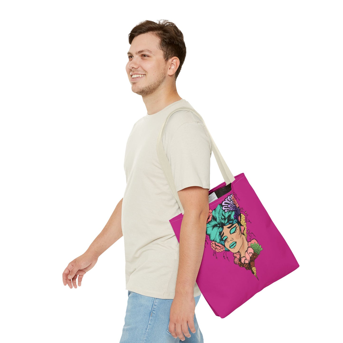 Fruitful Face, (Hot Pink)Tote Bag (AOP)
